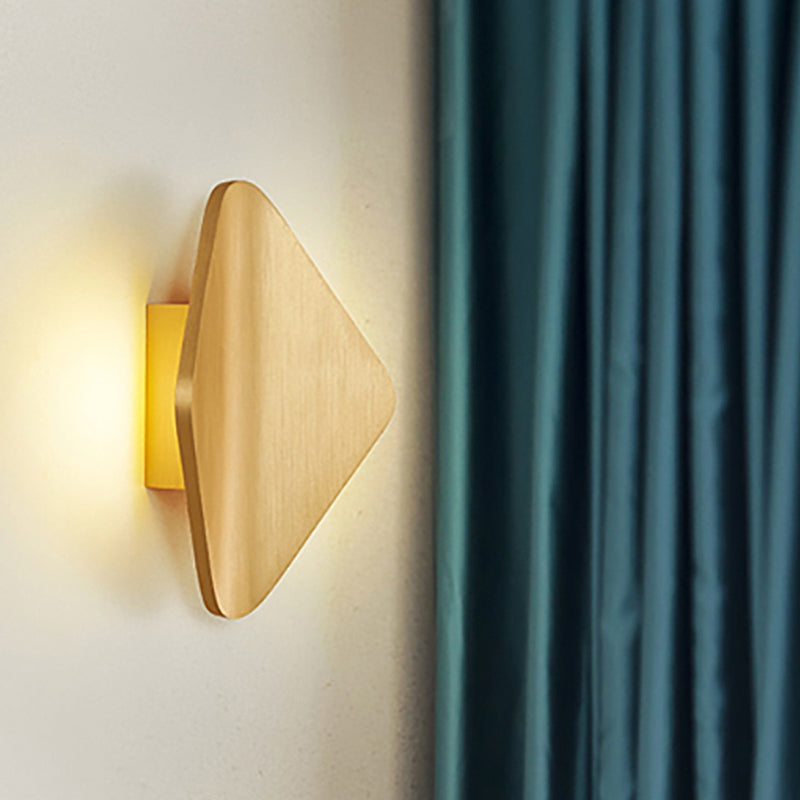 Concave Rhombus Metal Wall Sconce Modern LED Black/Gold/Coffee Sconce Light for Living Room Clearhalo 'Cast Iron' 'Glass' 'Industrial' 'Modern wall lights' 'Modern' 'Tiffany' 'Traditional wall lights' 'Wall Lamps & Sconces' 'Wall Lights' Lighting' 211205