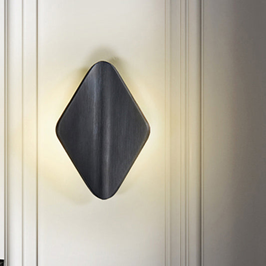 Concave Rhombus Metal Wall Sconce Modern LED Black/Gold/Coffee Sconce Light for Living Room Clearhalo 'Cast Iron' 'Glass' 'Industrial' 'Modern wall lights' 'Modern' 'Tiffany' 'Traditional wall lights' 'Wall Lamps & Sconces' 'Wall Lights' Lighting' 211208