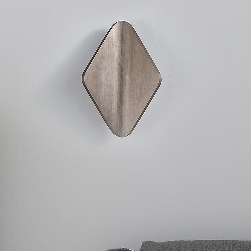 Concave Rhombus Metal Wall Sconce Modern LED Black/Gold/Coffee Sconce Light for Living Room Coffee Clearhalo 'Cast Iron' 'Glass' 'Industrial' 'Modern wall lights' 'Modern' 'Tiffany' 'Traditional wall lights' 'Wall Lamps & Sconces' 'Wall Lights' Lighting' 211209