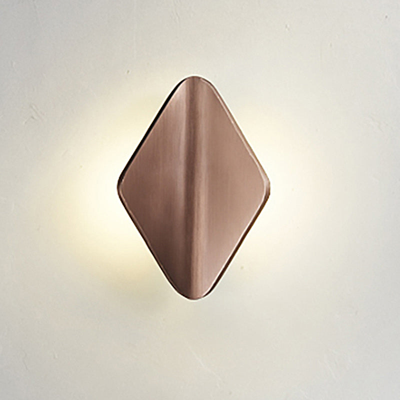Concave Rhombus Metal Wall Sconce Modern LED Black/Gold/Coffee Sconce Light for Living Room Clearhalo 'Cast Iron' 'Glass' 'Industrial' 'Modern wall lights' 'Modern' 'Tiffany' 'Traditional wall lights' 'Wall Lamps & Sconces' 'Wall Lights' Lighting' 211210