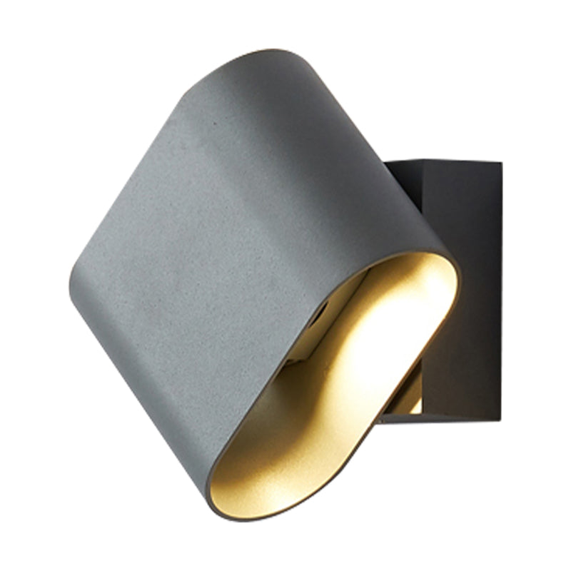 Round Edge Cuboid Wall Sconce Light Simple Metal LED Black/Grey/White Wall Mount Light for Corridor Clearhalo 'Cast Iron' 'Glass' 'Industrial' 'Modern wall lights' 'Modern' 'Tiffany' 'Traditional wall lights' 'Wall Lamps & Sconces' 'Wall Lights' Lighting' 211256