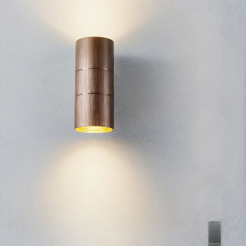 Tubular LED Up and Down Wall Sconce Modern Metal 1 Light Black/Grey/Gold Wall Lamp for Bathroom Coffee Clearhalo 'Cast Iron' 'Glass' 'Industrial' 'Modern wall lights' 'Modern' 'Tiffany' 'Traditional wall lights' 'Wall Lamps & Sconces' 'Wall Lights' Lighting' 211306