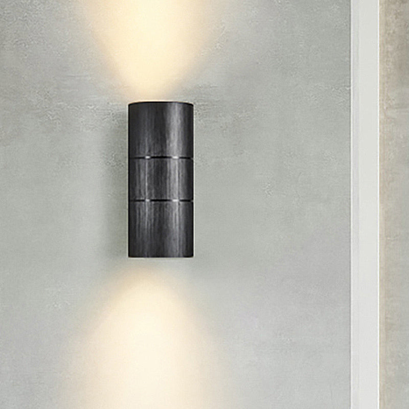 Tubular LED Up and Down Wall Sconce Modern Metal 1 Light Black/Grey/Gold Wall Lamp for Bathroom Clearhalo 'Cast Iron' 'Glass' 'Industrial' 'Modern wall lights' 'Modern' 'Tiffany' 'Traditional wall lights' 'Wall Lamps & Sconces' 'Wall Lights' Lighting' 211309