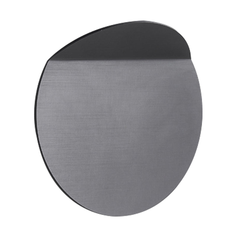 Contemporary Round Metal Wall Sconce Light Black/Grey/White LED Wall Mount Light for Corridor Clearhalo 'Cast Iron' 'Glass' 'Industrial' 'Modern wall lights' 'Modern' 'Tiffany' 'Traditional wall lights' 'Wall Lamps & Sconces' 'Wall Lights' Lighting' 211353