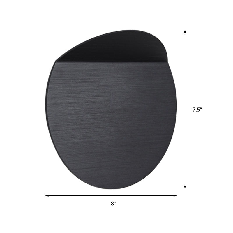 Contemporary Round Metal Wall Sconce Light Black/Grey/White LED Wall Mount Light for Corridor Clearhalo 'Cast Iron' 'Glass' 'Industrial' 'Modern wall lights' 'Modern' 'Tiffany' 'Traditional wall lights' 'Wall Lamps & Sconces' 'Wall Lights' Lighting' 211356