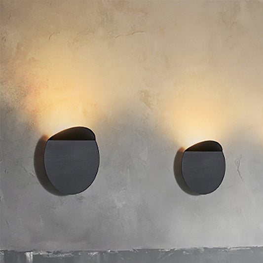 Contemporary Round Metal Wall Sconce Light Black/Grey/White LED Wall Mount Light for Corridor Clearhalo 'Cast Iron' 'Glass' 'Industrial' 'Modern wall lights' 'Modern' 'Tiffany' 'Traditional wall lights' 'Wall Lamps & Sconces' 'Wall Lights' Lighting' 211359