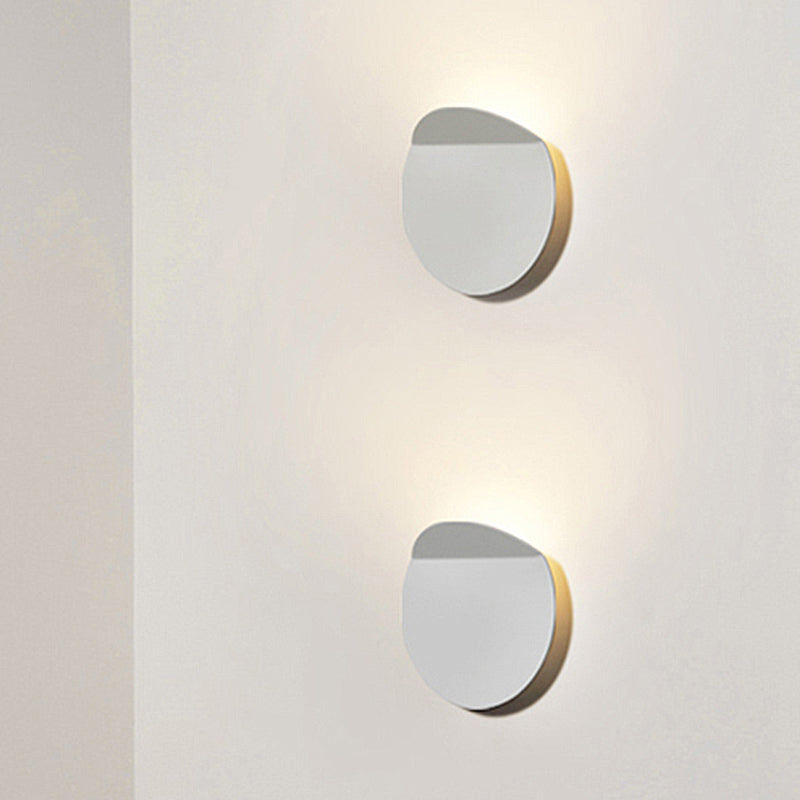 Contemporary Round Metal Wall Sconce Light Black/Grey/White LED Wall Mount Light for Corridor White Clearhalo 'Cast Iron' 'Glass' 'Industrial' 'Modern wall lights' 'Modern' 'Tiffany' 'Traditional wall lights' 'Wall Lamps & Sconces' 'Wall Lights' Lighting' 211361