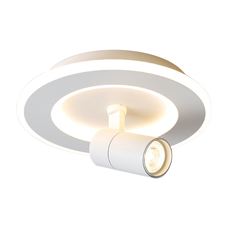 Square/Round Flush Mount Lighting Modern Acrylic LED White/Black Flush Mount Lamp Fixture in White/Warm Light Clearhalo 'Ceiling Lights' 'Close To Ceiling Lights' 'Close to ceiling' 'Flush mount' Lighting' 211388