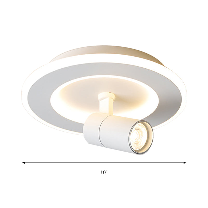 Square/Round Flush Mount Lighting Modern Acrylic LED White/Black Flush Mount Lamp Fixture in White/Warm Light Clearhalo 'Ceiling Lights' 'Close To Ceiling Lights' 'Close to ceiling' 'Flush mount' Lighting' 211389