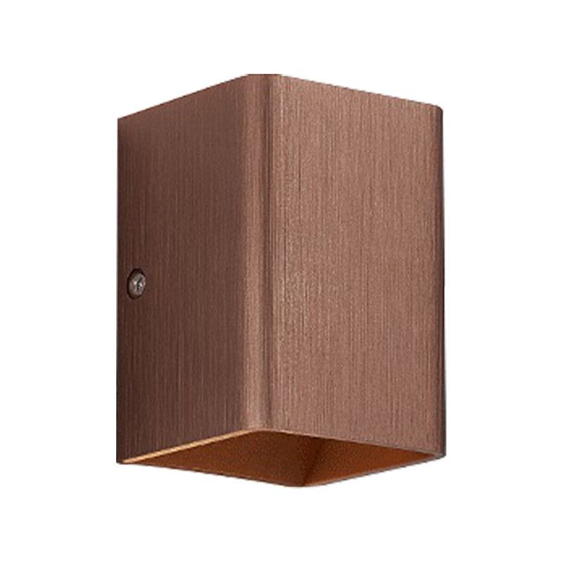 Cuboid Metal Up and Down Wall Sconce Contemporary Bronze/Gold/White LED Sconce Light for Living Room Clearhalo 'Cast Iron' 'Glass' 'Industrial' 'Modern wall lights' 'Modern' 'Tiffany' 'Traditional wall lights' 'Wall Lamps & Sconces' 'Wall Lights' Lighting' 211436