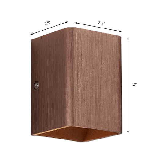 Cuboid Metal Up and Down Wall Sconce Contemporary Bronze/Gold/White LED Sconce Light for Living Room Clearhalo 'Cast Iron' 'Glass' 'Industrial' 'Modern wall lights' 'Modern' 'Tiffany' 'Traditional wall lights' 'Wall Lamps & Sconces' 'Wall Lights' Lighting' 211437