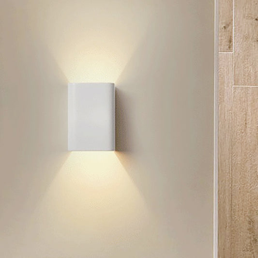 Cuboid Metal Up and Down Wall Sconce Contemporary Bronze/Gold/White LED Sconce Light for Living Room White Clearhalo 'Cast Iron' 'Glass' 'Industrial' 'Modern wall lights' 'Modern' 'Tiffany' 'Traditional wall lights' 'Wall Lamps & Sconces' 'Wall Lights' Lighting' 211444
