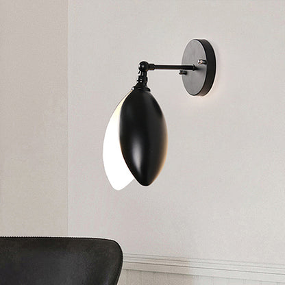 Blooming Bud Wall Light Modern Metal 1 Light Black/White Wall Mounted Light for Living Room Black Clearhalo 'Cast Iron' 'Glass' 'Industrial' 'Modern wall lights' 'Modern' 'Tiffany' 'Traditional wall lights' 'Wall Lamps & Sconces' 'Wall Lights' Lighting' 211630