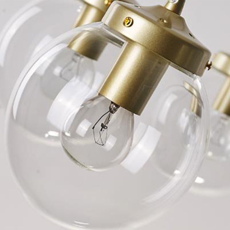 Globe Clear Glass Chandelier Lighting Classic 6/8 Lights Dining Room Pendant Lighting in Black Clearhalo 'Ceiling Lights' 'Chandeliers' Lighting' options 211647