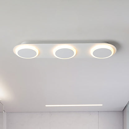 Rectangular Acrylic Flush Mount Lamp Contemporary 3/4/5 Lights White Flush Mount Light for Bedroom in Warm/White Light 3 White Clearhalo 'Ceiling Lights' 'Close To Ceiling Lights' 'Close to ceiling' 'Flush mount' Lighting' 211648