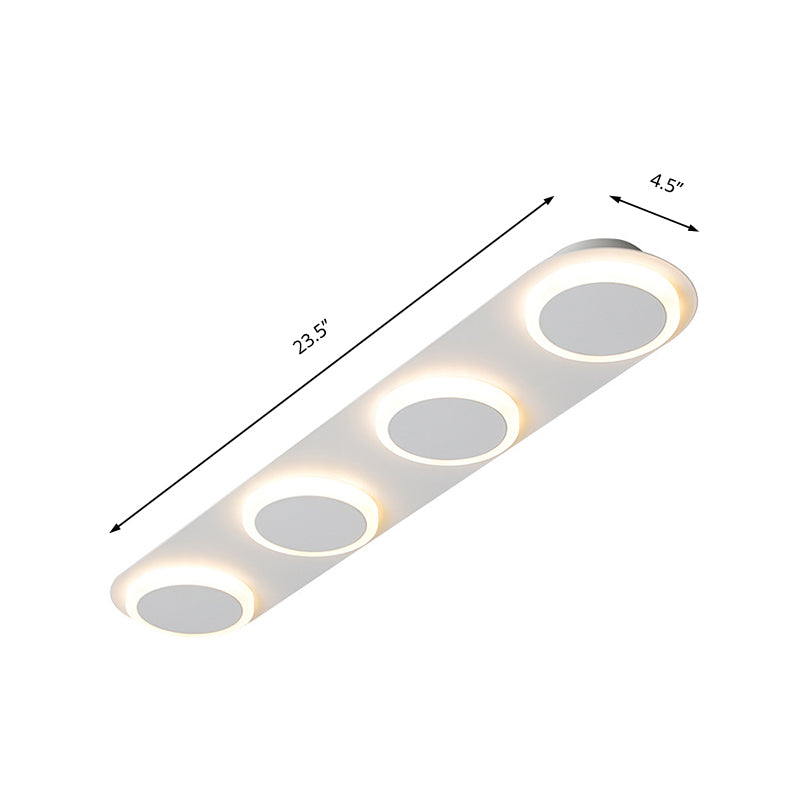 Rectangular Acrylic Flush Mount Lamp Contemporary 3/4/5 Lights White Flush Mount Light for Bedroom in Warm/White Light Clearhalo 'Ceiling Lights' 'Close To Ceiling Lights' 'Close to ceiling' 'Flush mount' Lighting' 211654