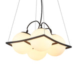 Globe Living Room Ceiling Chandelier Traditional Frosted Glass 4/9 Lights White Hanging Fixture,shopify with Square Frame Clearhalo 'Ceiling Lights' 'Chandeliers' 'Lighting' 211718_6f0c01c0-55dd-46e2-ada8-b7539c25a3a9
