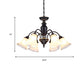 Black Tapered Pendant Lighting Traditional Frosted Glass 3/6/8 Lights Living Room Chandelier Clearhalo 'Ceiling Lights' 'Chandeliers' 'Close To Ceiling Lights' 'Glass shade' 'Glass' Lighting' 211744