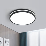 Round Flush Mount Modernist Acrylic Led Black Flush Light Fixture with Recessed Diffuser in White Light, 16"/19.5" Wide Clearhalo 'Ceiling Lights' 'Close To Ceiling Lights' 'Close to ceiling' 'Flush mount' Lighting' 211770