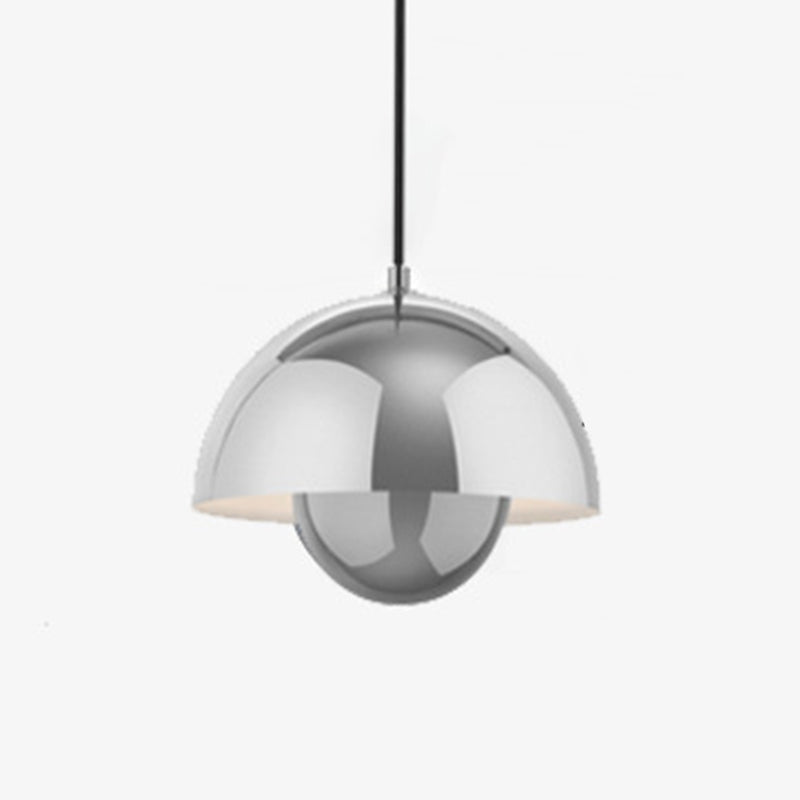 Nordic Style Bud Shaped Ceiling Light Metallic 1 Heads Dining Room Hanging Pendant Light Chrome Clearhalo 'Ceiling Lights' 'Modern Pendants' 'Modern' 'Pendant Lights' 'Pendants' Lighting' 2121161