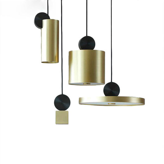 Geometric Shaped Metallic LED Ceiling Light Simplicity Gold Hanging Lamp for Dining Room Clearhalo 'Ceiling Lights' 'Modern Pendants' 'Modern' 'Pendant Lights' 'Pendants' Lighting' 2121181
