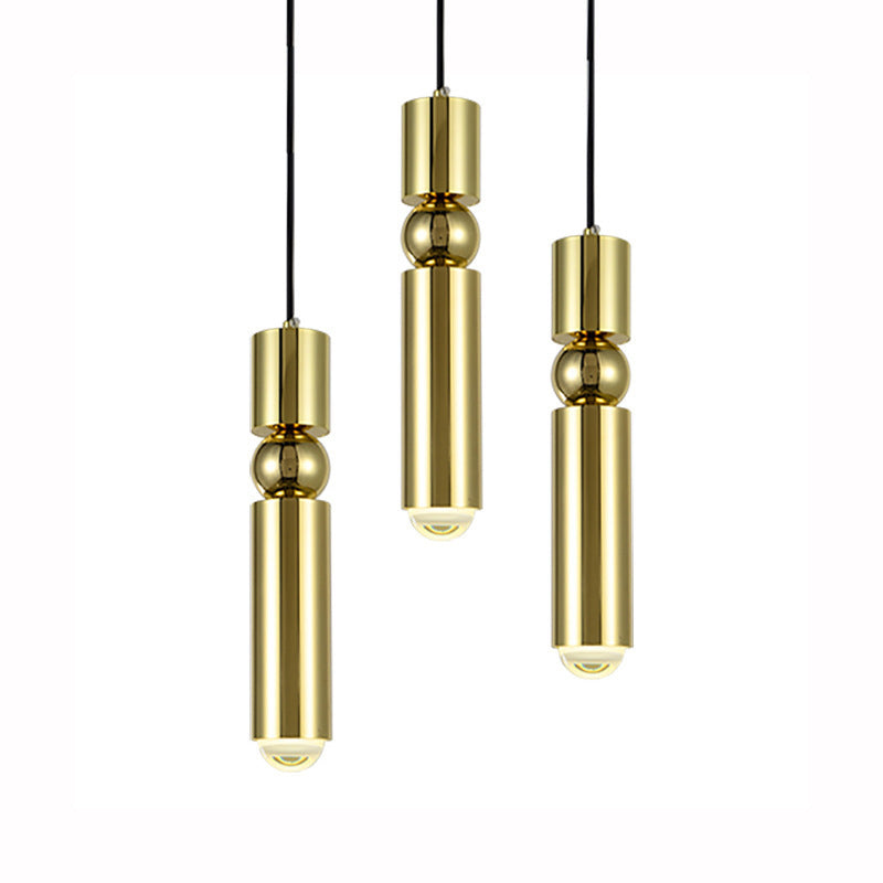Geometrical Shaped Ceiling Light Postmodern Metallic 1 Head Gold Hanging Pendant Light Gold C Clearhalo 'Ceiling Lights' 'Lighting' 'Pendant Lights' 2121199_bf0555f5-95f7-4141-97f4-f6cd096eeca6