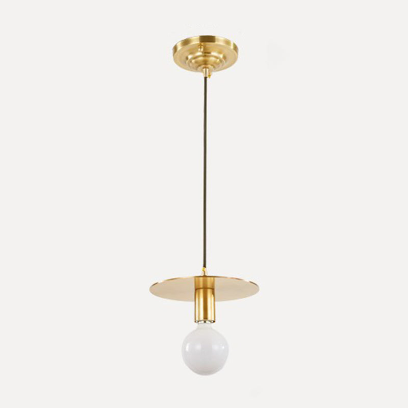 Geometrical Shaped Ceiling Light Postmodern Metallic 1��Head Gold Hanging Pendant Light Clearhalo 'Ceiling Lights' 'Modern Pendants' 'Modern' 'Pendant Lights' 'Pendants' Lighting' 2121201
