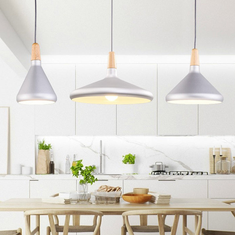 Cone Shade Ceiling Light Simplicity Metallic 1 Head Dining Room Pendant Light Fixture Clearhalo 'Ceiling Lights' 'Lighting' 'Pendant Lights' 2121219_50a59839-3daf-4e0d-9651-e18fdc463b54