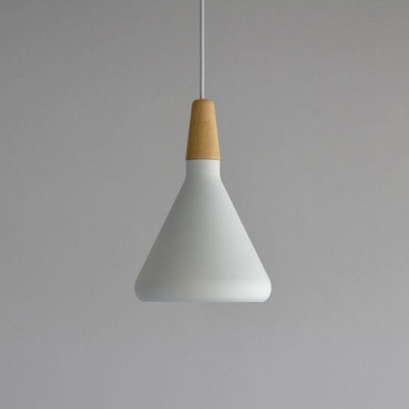 Cone Shade Ceiling Light Simplicity Metallic 1 Head Dining Room Pendant Light Fixture White Small Clearhalo 'Ceiling Lights' 'Lighting' 'Pendant Lights' 2121225_e55cbbd5-7b4c-40fe-83de-aaa1e76e9ac1