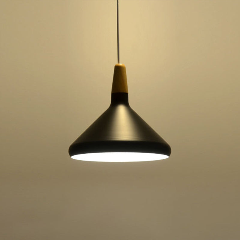 Cone Shade Ceiling Light Simplicity Metallic 1 Head Dining Room Pendant Light Fixture Clearhalo 'Ceiling Lights' 'Lighting' 'Pendant Lights' 2121230_5e7e8dbe-80cd-47bc-8869-76d96b943d4a