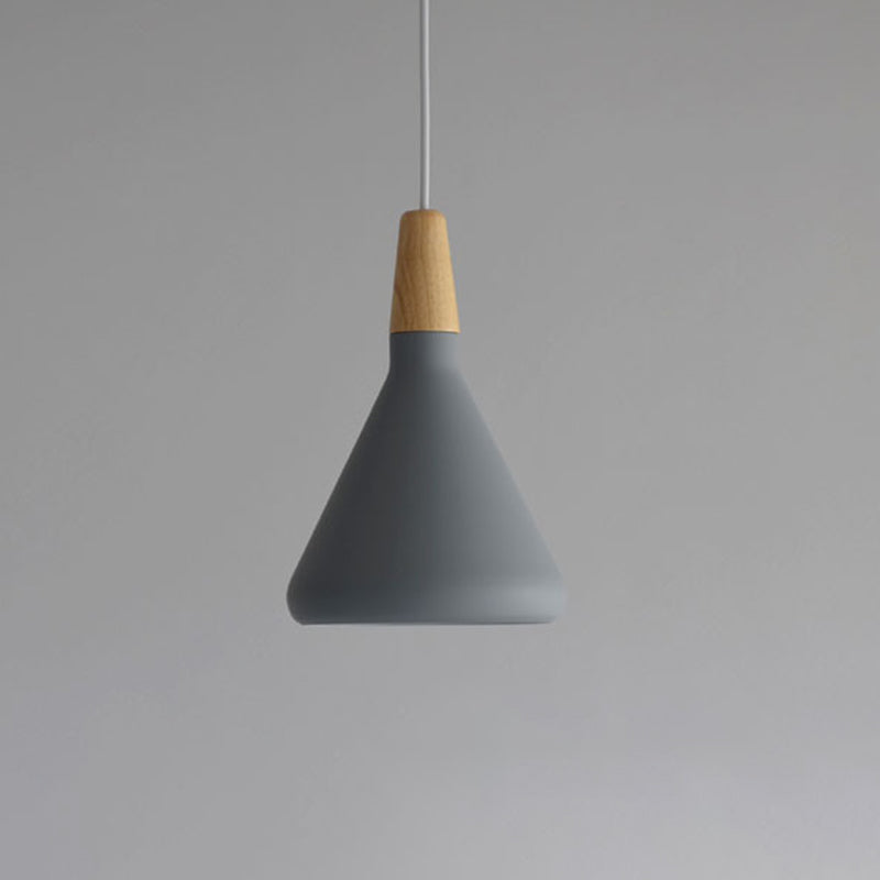 Cone Shade Ceiling Light Simplicity Metallic 1 Head Dining Room Pendant Light Fixture Grey Small Clearhalo 'Ceiling Lights' 'Lighting' 'Pendant Lights' 2121235_3d04f57f-b496-4691-9aad-a0bb6085a419