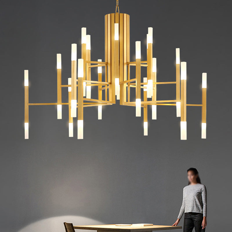 Postmodern Style Tiered LED Chandelier Pendant Light Metallic 36 Bulbs Living Room Hanging Light Gold Clearhalo 'Ceiling Lights' 'Chandeliers' 'Modern Chandeliers' 'Modern' Lighting' 2121289