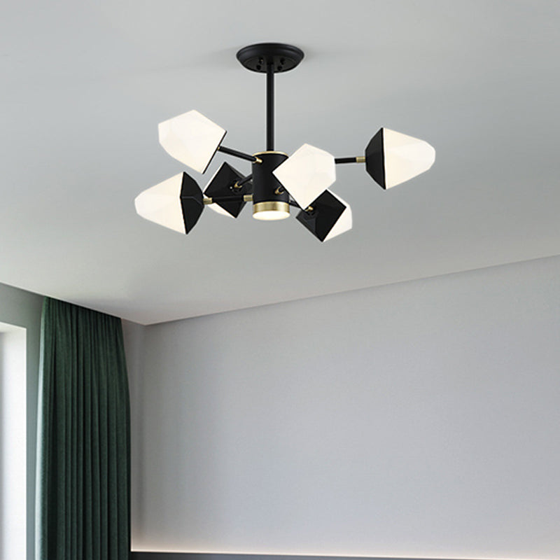 Acrylic Gemstone Shaped Suspension Light Simplicity LED Chandelier Pendant Light for Dining Room Clearhalo 'Ceiling Lights' 'Chandeliers' 'Modern Chandeliers' 'Modern' Lighting' 2121305