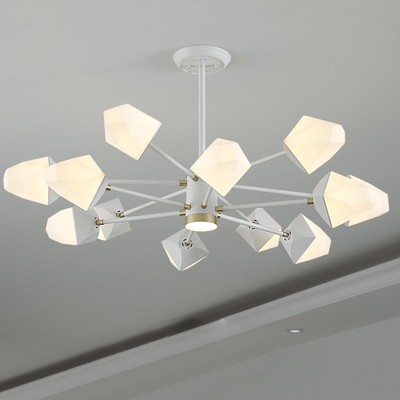 Acrylic Gemstone Shaped Suspension Light Simplicity LED Chandelier Pendant Light for Dining Room Clearhalo 'Ceiling Lights' 'Chandeliers' 'Modern Chandeliers' 'Modern' Lighting' 2121325