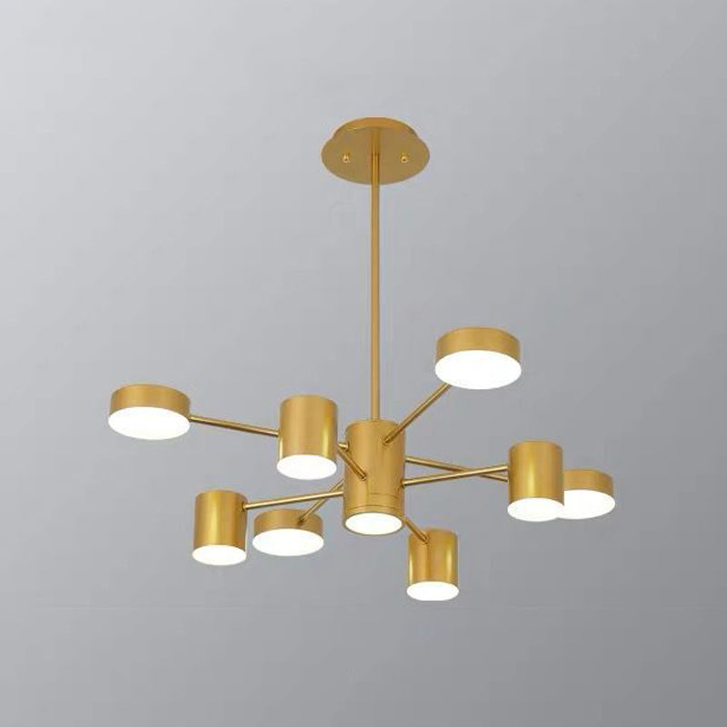 Starburst Living Room LED Chandelier Lighting Metallic Minimalist Pendant Light for Living Room Clearhalo 'Ceiling Lights' 'Chandeliers' 'Modern Chandeliers' 'Modern' Lighting' 2121332