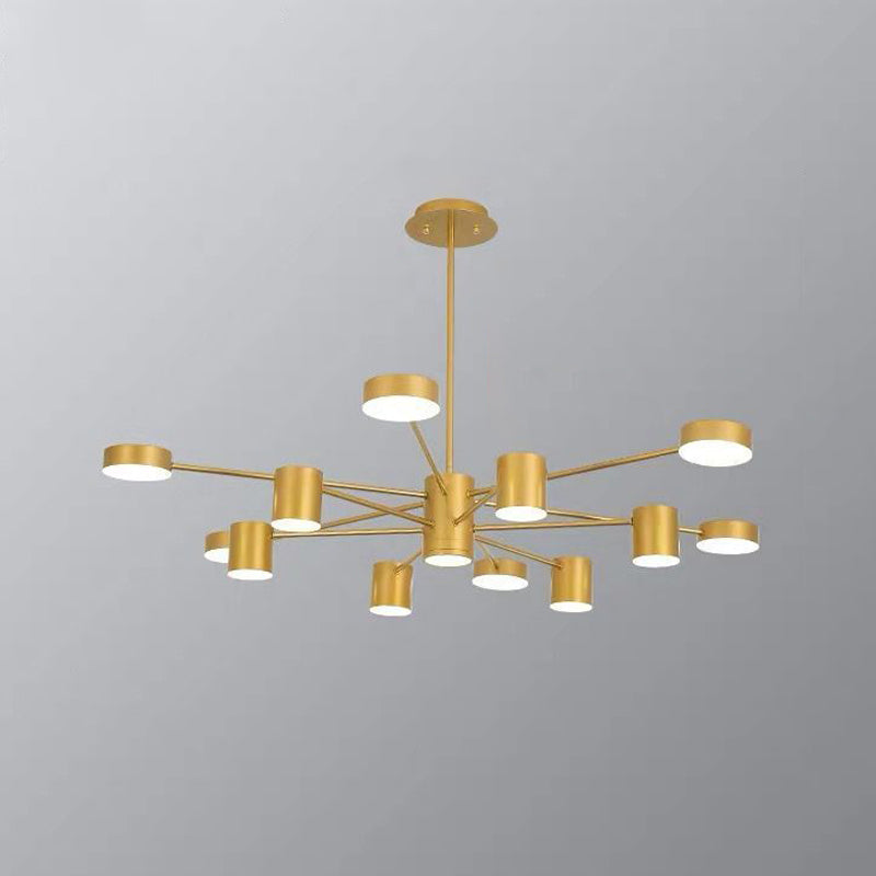 Starburst Living Room LED Chandelier Lighting Metallic Minimalist Pendant Light for Living Room Clearhalo 'Ceiling Lights' 'Chandeliers' 'Modern Chandeliers' 'Modern' Lighting' 2121336
