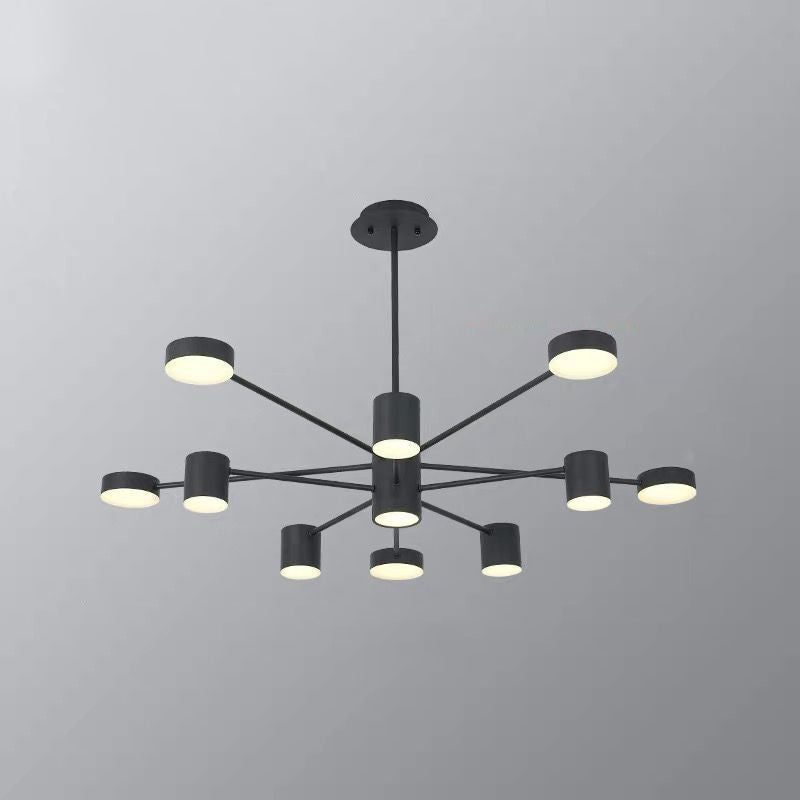 Starburst Living Room LED Chandelier Lighting Metallic Minimalist Pendant Light for Living Room 10 Black Clearhalo 'Ceiling Lights' 'Chandeliers' 'Modern Chandeliers' 'Modern' Lighting' 2121340