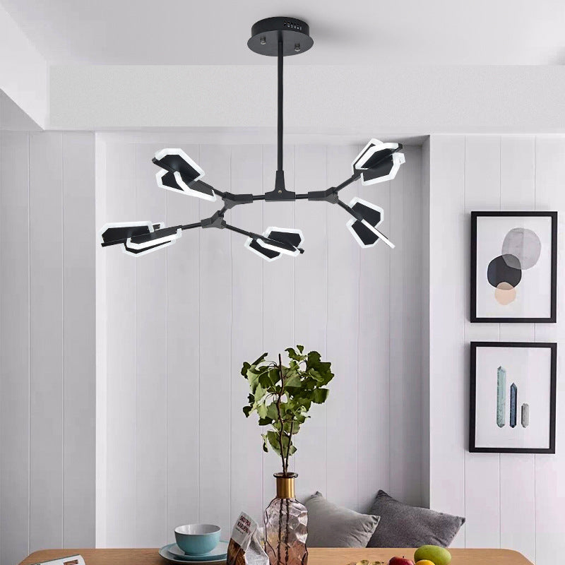 Postmodern Branch Shaped Ceiling Lighting Metallic Living Room LED Chandelier Light Fixture Clearhalo 'Ceiling Lights' 'Chandeliers' 'Modern Chandeliers' 'Modern' Lighting' 2121343