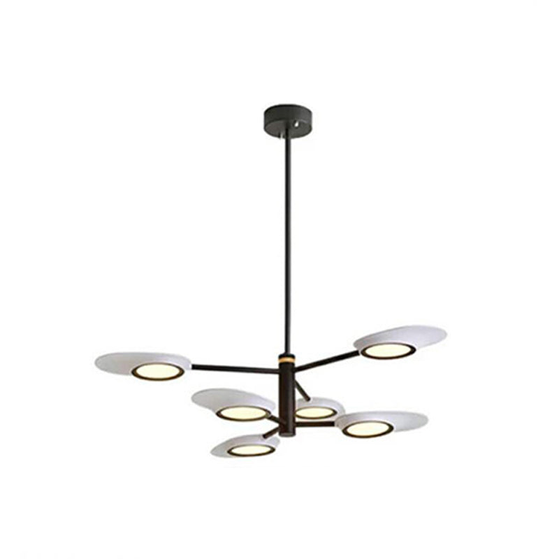 Radiant Burst Chandelier Pendant Light Postmodern Style Metallic Living Room LED Hanging Light 6 Black Clearhalo 'Ceiling Lights' 'Chandeliers' 'Modern Chandeliers' 'Modern' Lighting' 2121360