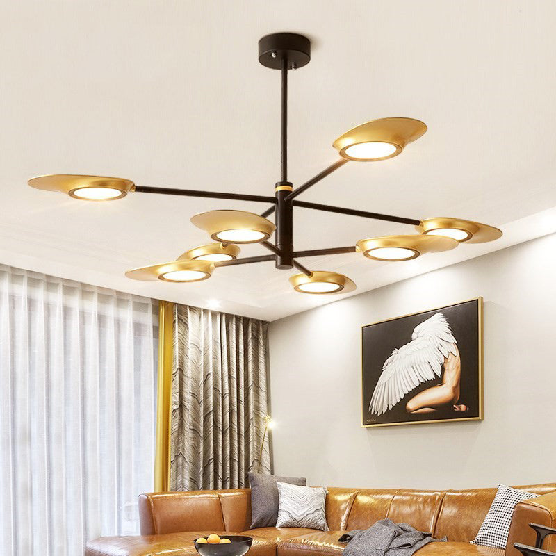 Radiant Burst Chandelier Pendant Light Postmodern Style Metallic Living Room LED Hanging Light 8 Gold Clearhalo 'Ceiling Lights' 'Chandeliers' 'Modern Chandeliers' 'Modern' Lighting' 2121365