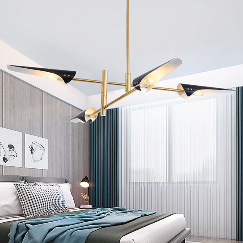Metallic Burst Chandelier Light Post-Modern Pendant Lighting Fixture for Living Room Clearhalo 'Ceiling Lights' 'Chandeliers' 'Modern Chandeliers' 'Modern' Lighting' 2121371
