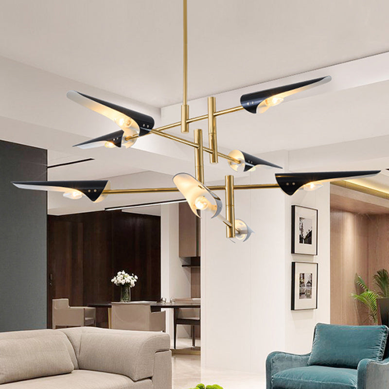 Metallic Burst Chandelier Light Post-Modern Pendant Lighting Fixture for Living Room Clearhalo 'Ceiling Lights' 'Chandeliers' 'Modern Chandeliers' 'Modern' Lighting' 2121375