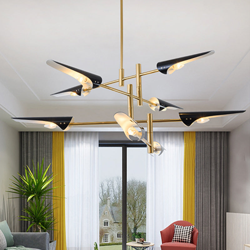 Metallic Burst Chandelier Light Post-Modern Pendant Lighting Fixture for Living Room Clearhalo 'Ceiling Lights' 'Chandeliers' 'Modern Chandeliers' 'Modern' Lighting' 2121377