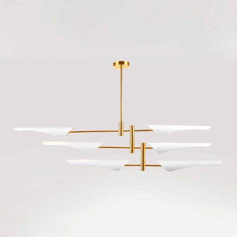 Metallic Burst Chandelier Light Post-Modern Pendant Lighting Fixture for Living Room Clearhalo 'Ceiling Lights' 'Chandeliers' 'Modern Chandeliers' 'Modern' Lighting' 2121383