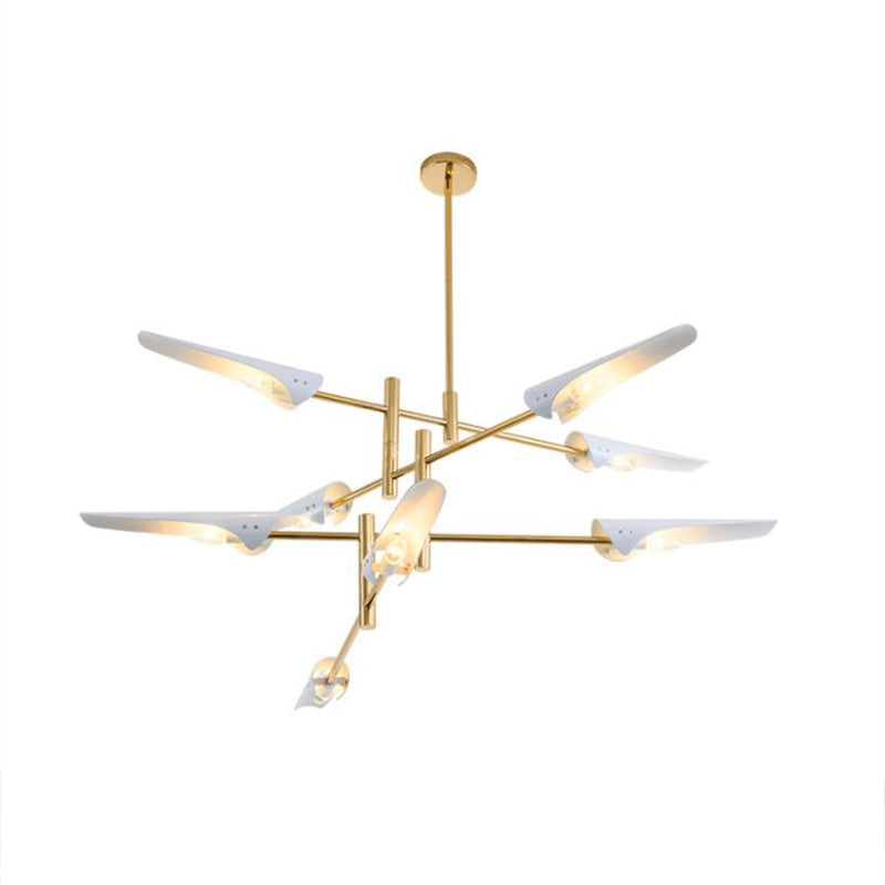 Metallic Burst Chandelier Light Post-Modern Pendant Lighting Fixture for Living Room Clearhalo 'Ceiling Lights' 'Chandeliers' 'Modern Chandeliers' 'Modern' Lighting' 2121385