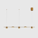 Postmodern Linear Shaped LED Pendant Light Metallic Dining Room Hanging Island Light Clearhalo 'Ceiling Lights' 'Island Lights' Lighting' 2121407