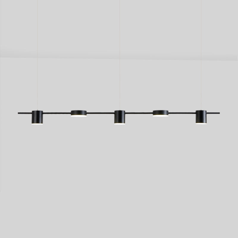 Postmodern Linear Shaped LED Pendant Light Metallic Dining Room Hanging Island Light Clearhalo 'Ceiling Lights' 'Island Lights' Lighting' 2121413
