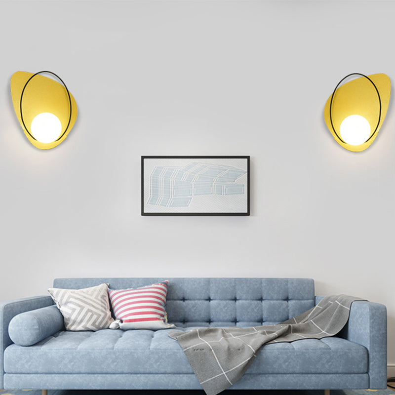 Metallic Petal Shaped Flush Wall Sconce Postmodern Single Living Room Wall Light Fixture Clearhalo 'Cast Iron' 'Glass' 'Industrial' 'Modern wall lights' 'Modern' 'Tiffany' 'Traditional wall lights' 'Wall Lamps & Sconces' 'Wall Lights' Lighting' 2121430