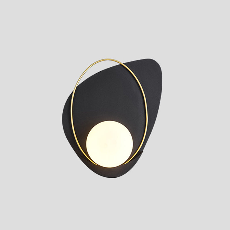 Metallic Petal Shaped Flush Wall Sconce Postmodern Single Living Room Wall Light Fixture Black Right Clearhalo 'Cast Iron' 'Glass' 'Industrial' 'Modern wall lights' 'Modern' 'Tiffany' 'Traditional wall lights' 'Wall Lamps & Sconces' 'Wall Lights' Lighting' 2121437
