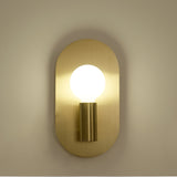 Oval Shaped Metallic Wall Light Fixture Postmodern Style 1-Light Brass Wall Mounted Lamp Clearhalo 'Cast Iron' 'Glass' 'Industrial' 'Modern wall lights' 'Modern' 'Tiffany' 'Traditional wall lights' 'Wall Lamps & Sconces' 'Wall Lights' Lighting' 2121442